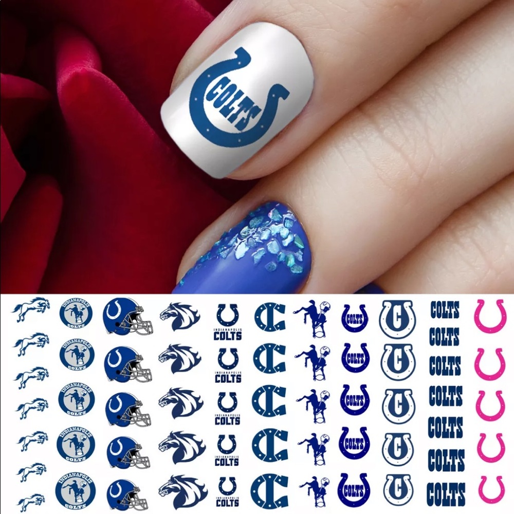 💌BO/GO$6 🏈  Indianapolis Colts Water Transfer Nail Decals